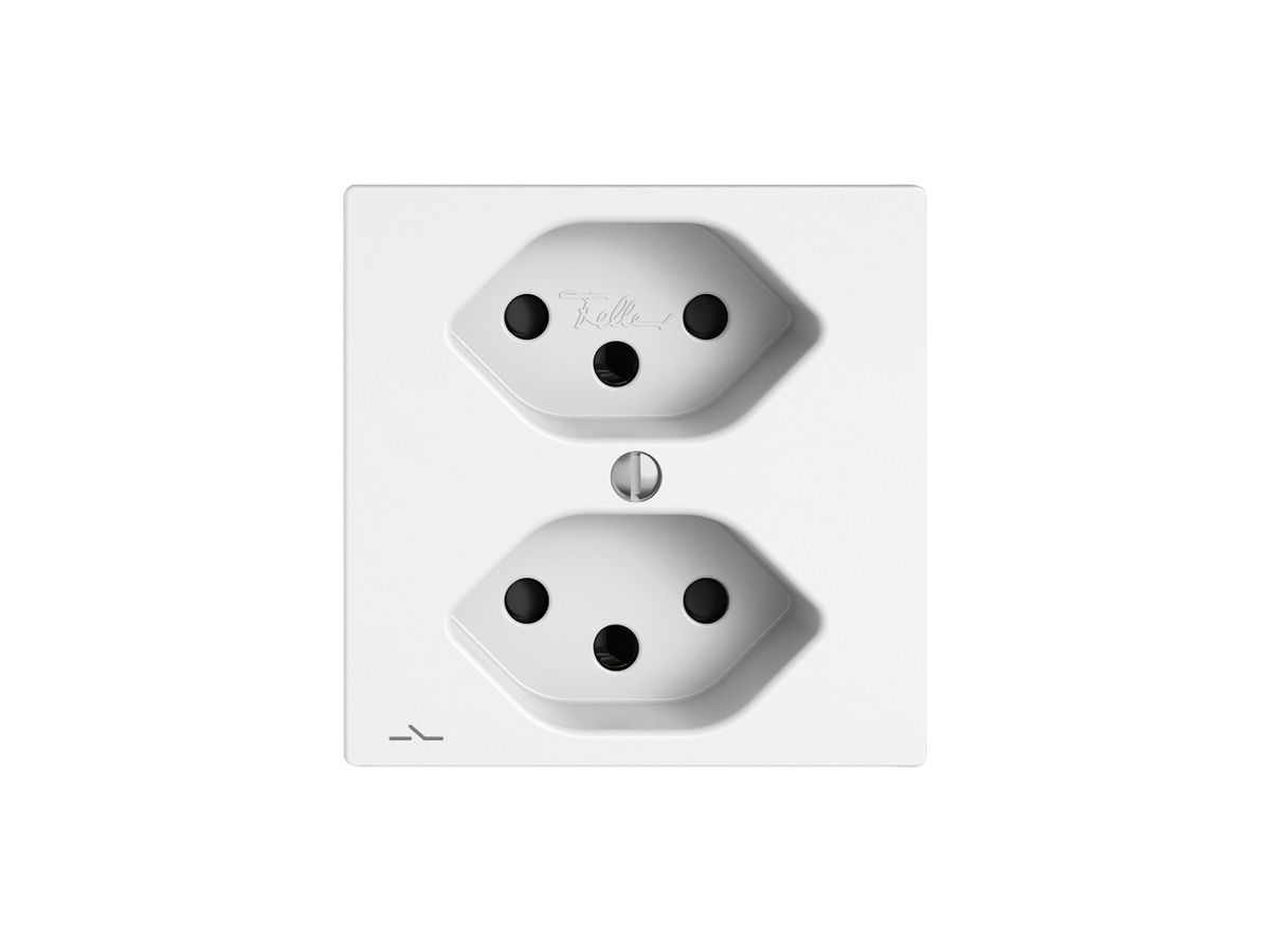Steckdose EDIZIO.liv SNAPFIX® 2×T13 1×S mit Shutter ws