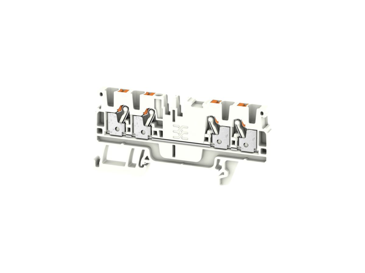 Durchgangs-Reihenklemme Weidmüller A4C PUSH IN 2.5mm² 4 Anschlüsse TS35 weiss