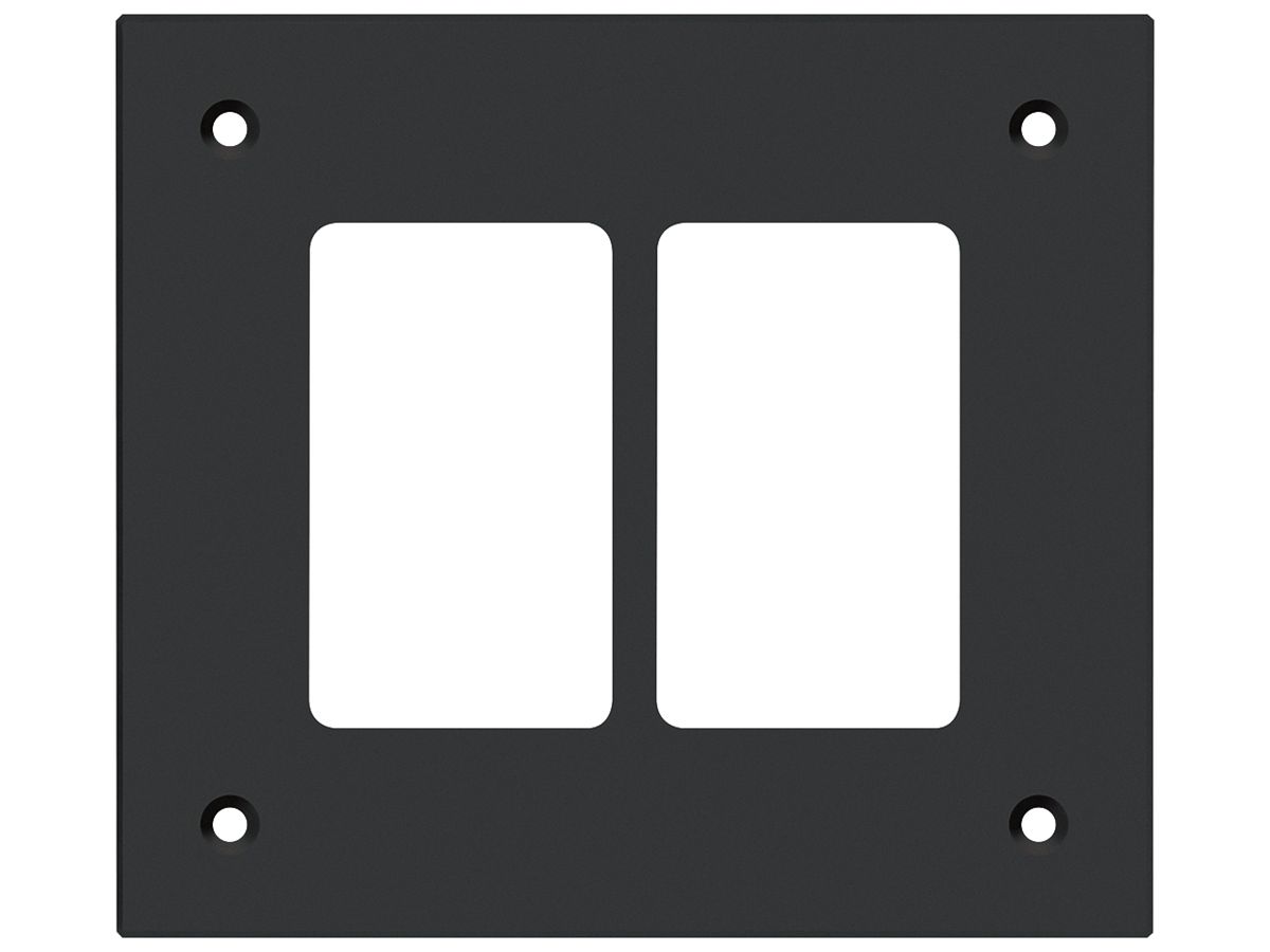 Montageplatte Hager FLF 3/5 1×2 Aluminium eloxiert schwarz