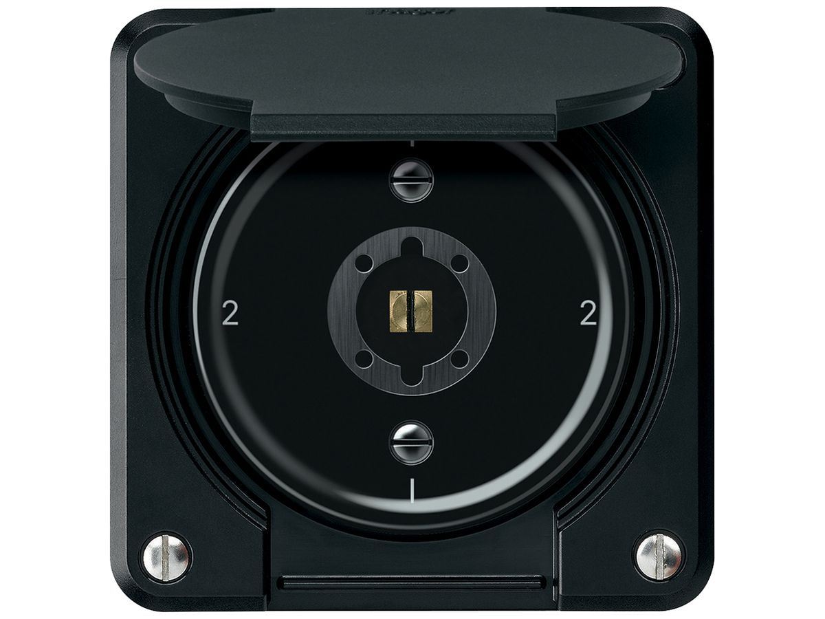 Schlüsselschalter robusto Wechselschalter 16A 250V 86×86mm schwarz