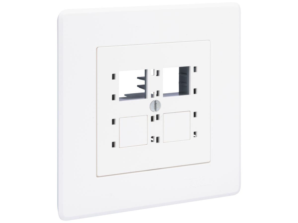 UP-Montageset R&M gerade für 4×RJ45 Kat.6A 96×96mm weiss