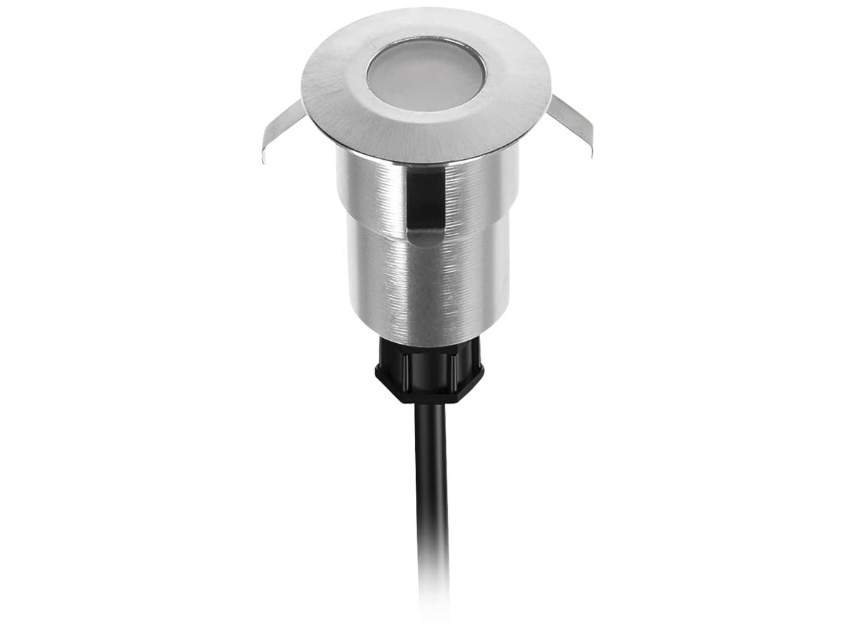 EB-LED-Bodenleuchte Philips Spore IP67 1W 120lm 2700K 65° Ø40mm Silber