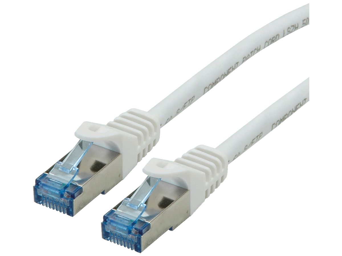Patchkabel RJ45 ROLINE Kat.6A S/FTP AWG26 LSZH weiss 10m