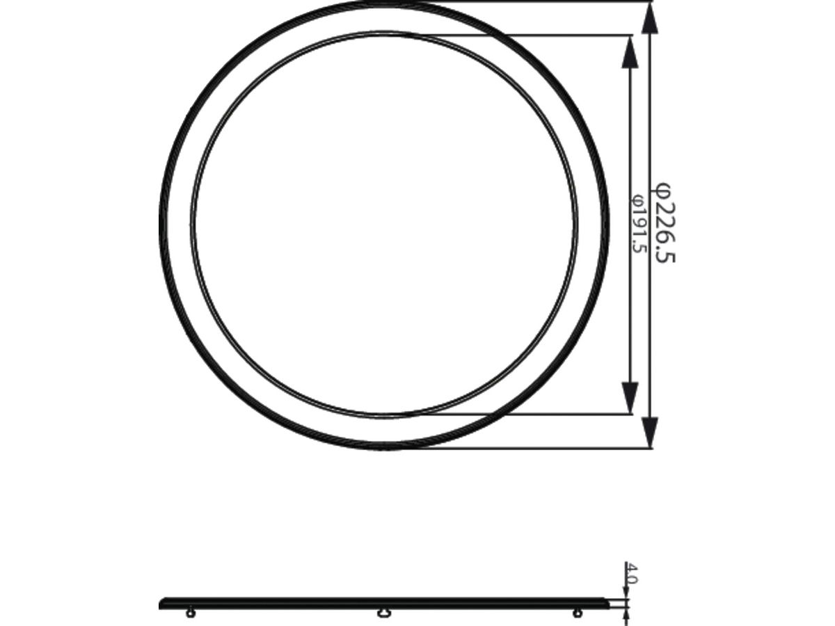 Abdeckring Philips Ledinaire DN065B Kunststoff Ø226.5×8.5mm Silber