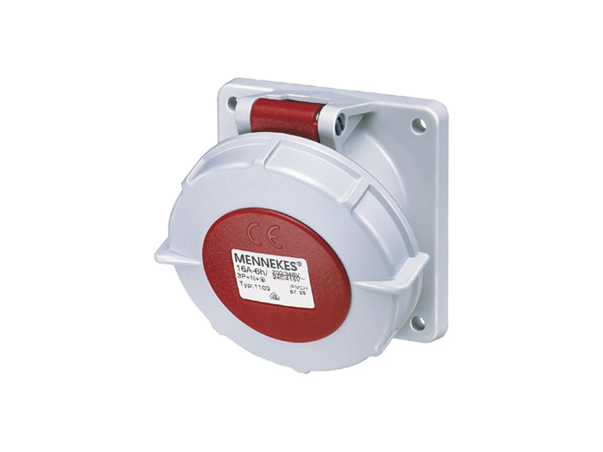 EB-Steckdose TwinCONTACT IP67 5P 16A 400V 6h, 85×85×59mm