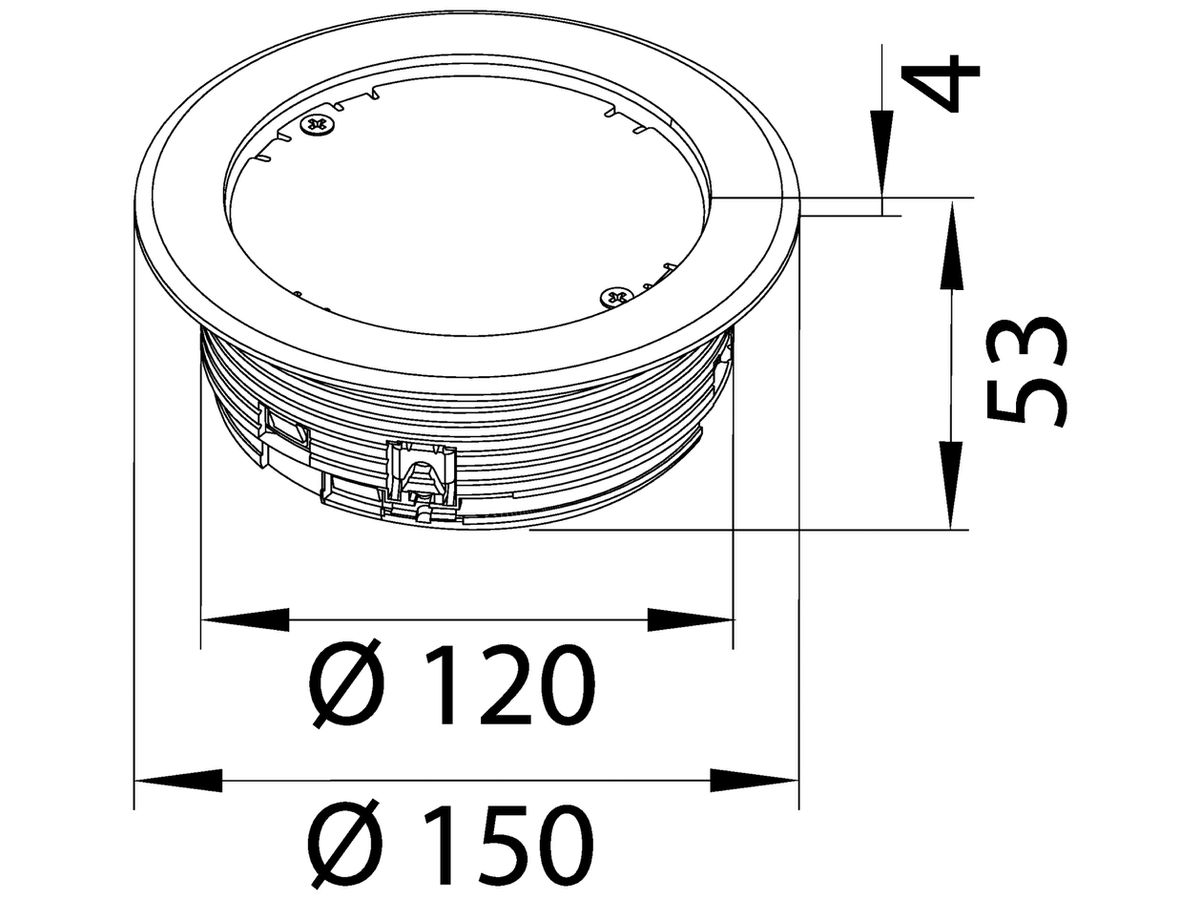 Leitungsauslass mit Blinddeckel Hager, H>32mm schwarz