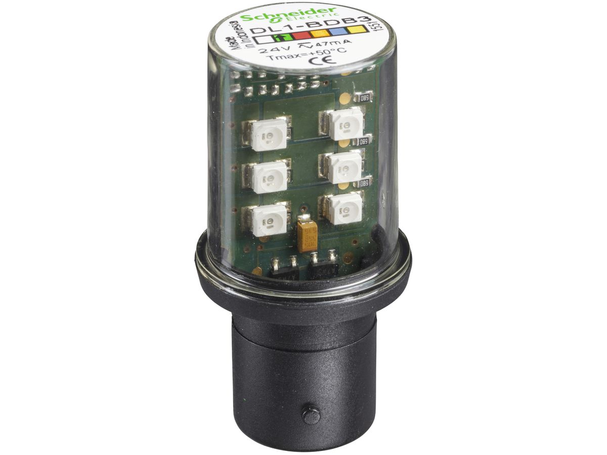 Signallampe LED Schneider Electric BA15d 24V grün