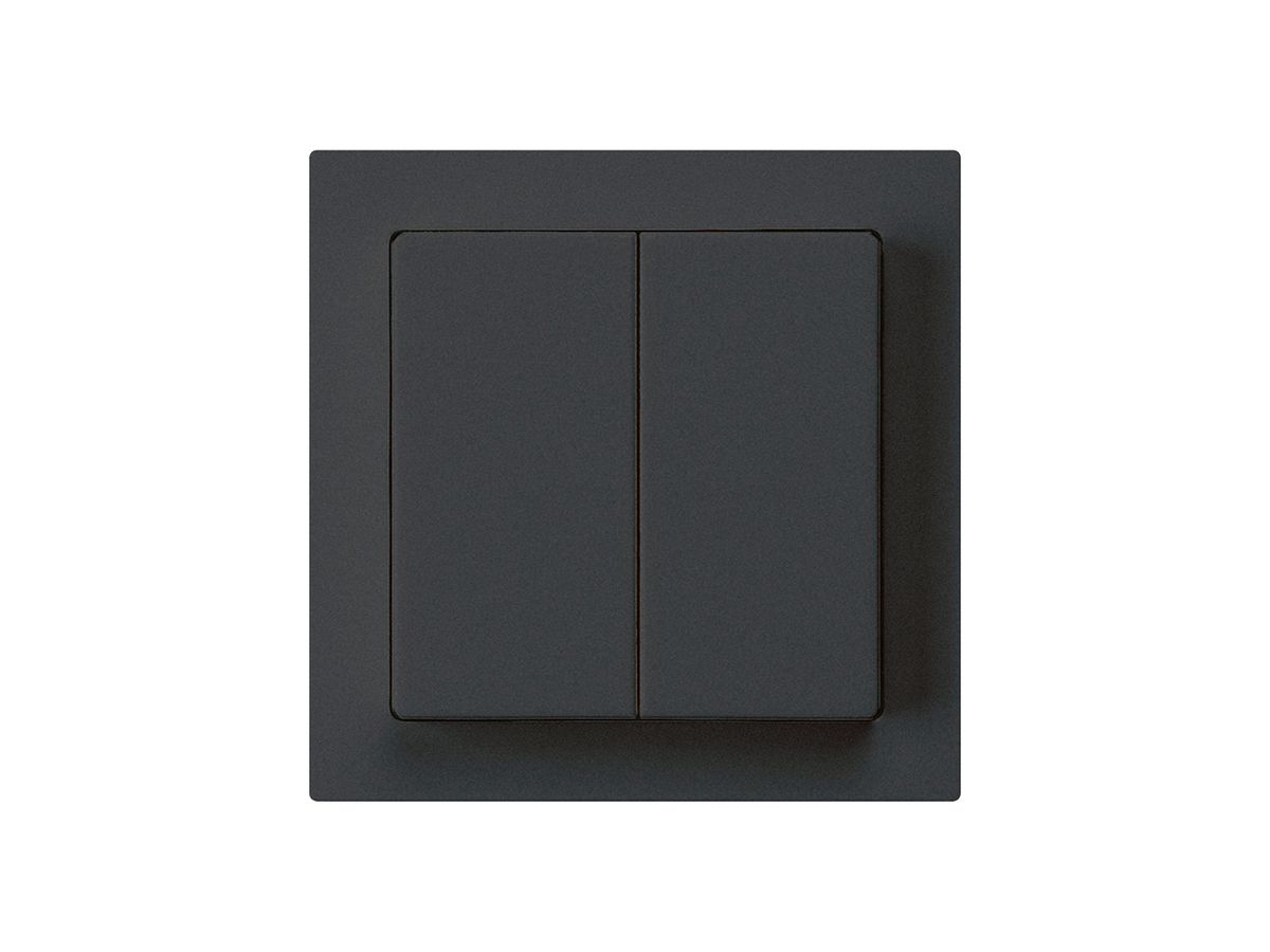 Frontset kallysto 60×60 schwarz für Schalter mit Druckknopf 2-fach