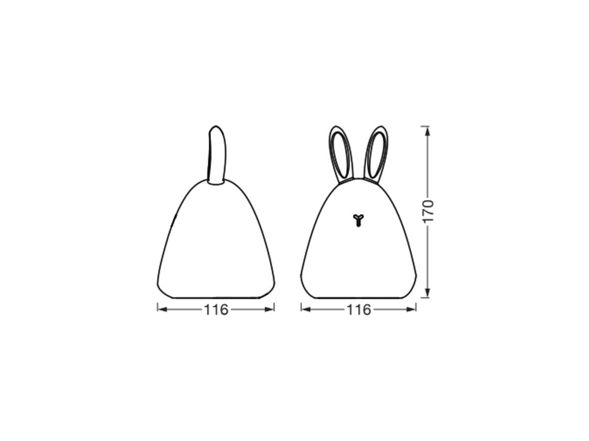 LED-Nachtlicht LDV NIGHTLUX TOUCH RABBIT 20lm RGBW weiss
