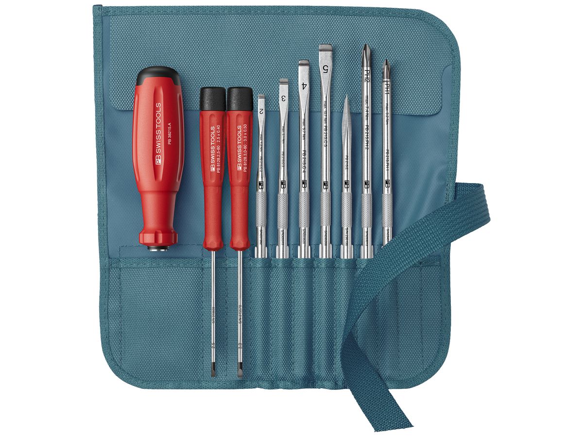 Schraubenzieher-Set PB SwissGrip Evo 9-tlg Rolltasche