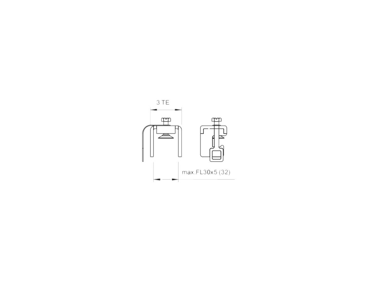 Anschlussklemme Bettermann 400V für Potentialausgleichsschiene 30mm grau