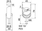 Schnellverleger BET 2056 H-Fuss Metall 34…40mm 1×Kabel Stahl tfZn