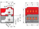 Anschlussklemme KNX WAGO PUSH WIRE 2×4×0.6…0.8/Ø1mm dunkelgrau/rot