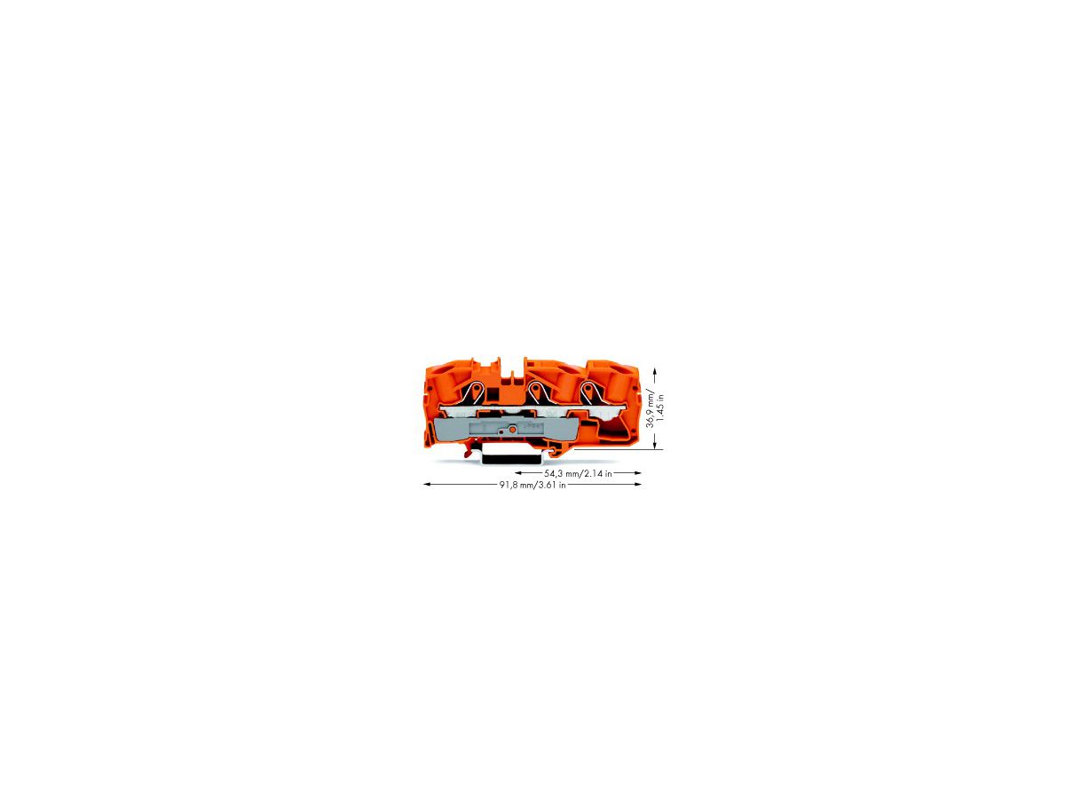 Durchgangsklemme WAGO TOPJOB-S 16mm² 3L orange Serie 2016