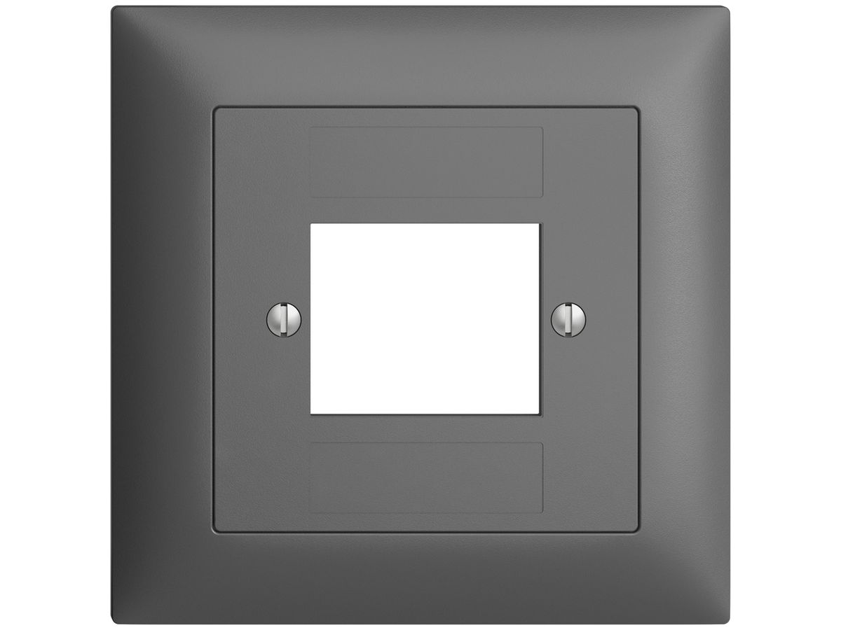 Frontset EDIZIOdue dunkelgrau 88×88mm 4×RJ45