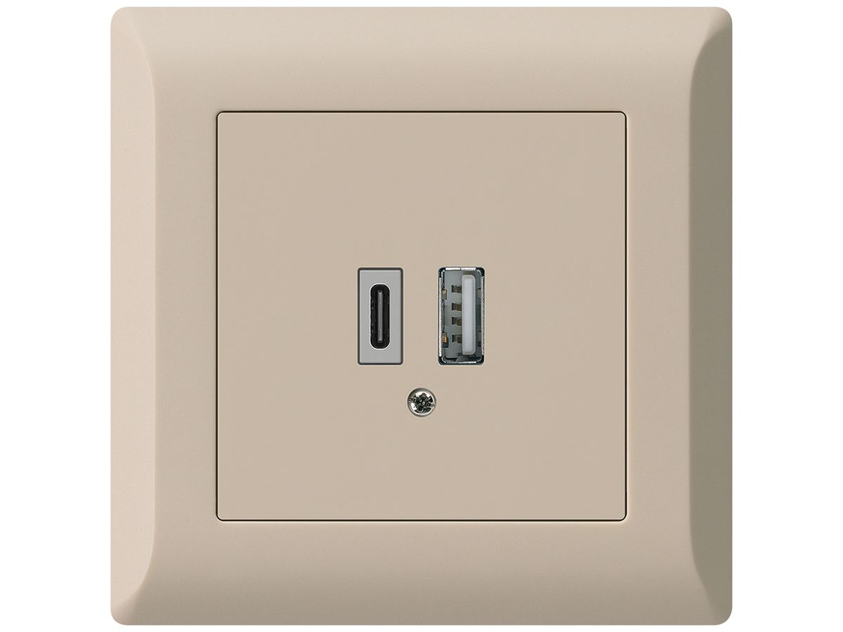 UP-USB-Ladesteckdose kallysto.line 18W PD 1×Typ A+1×Typ C beige