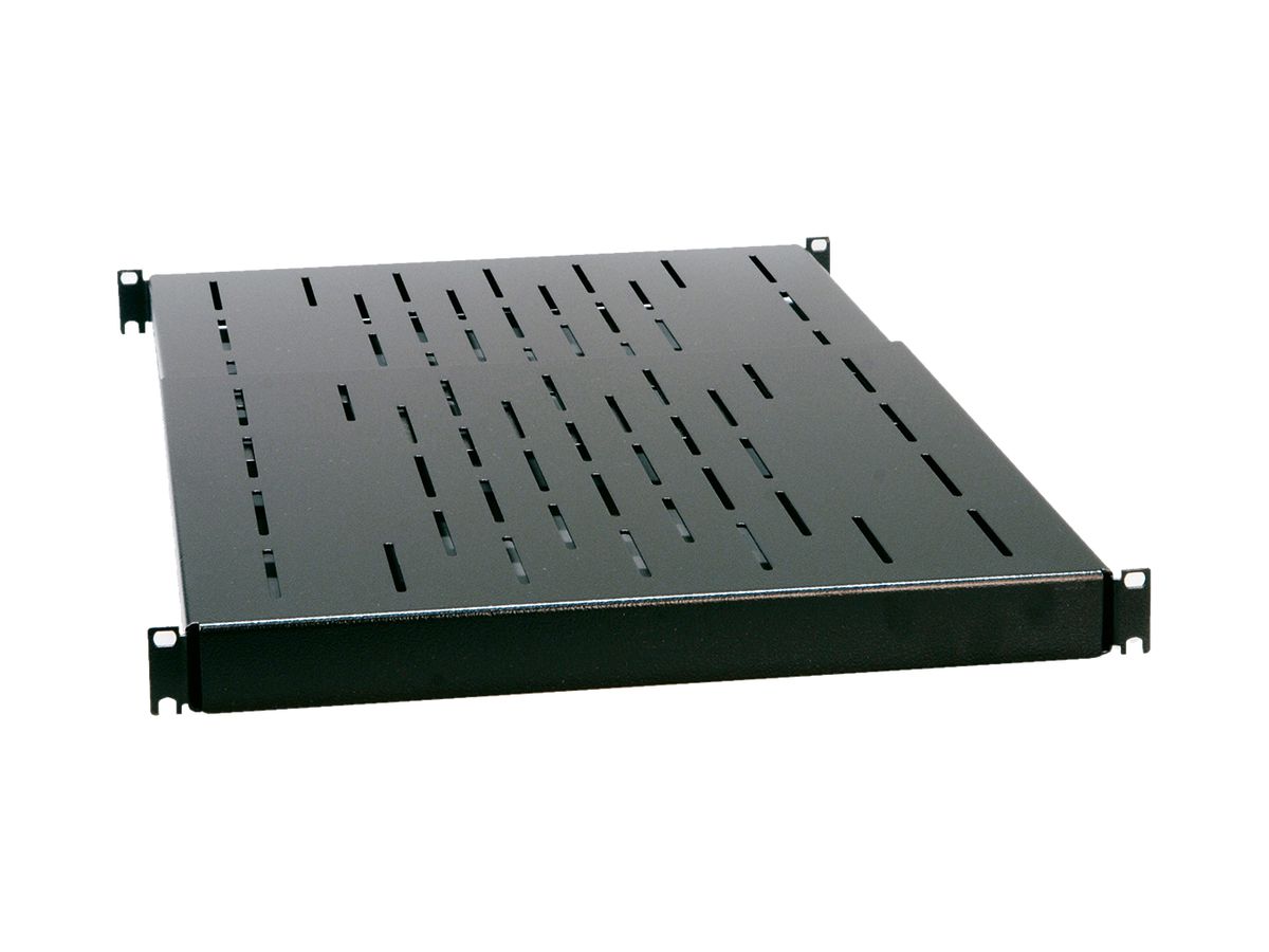 Schwerlastfachboden 19" apraNET VARIplain, T=455…780mm max. 150kg, schwarz