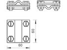 Kreuzverbinder Bettermann Ø 8…10mm V4A ohne Zwischenplatte 60×60mm