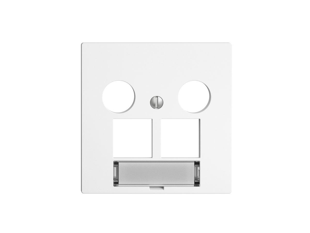 Abdeckset Edue F, f.EASYNET-Multimediadose 5…2000MHz, f.2×RJ45 S-One, weiss