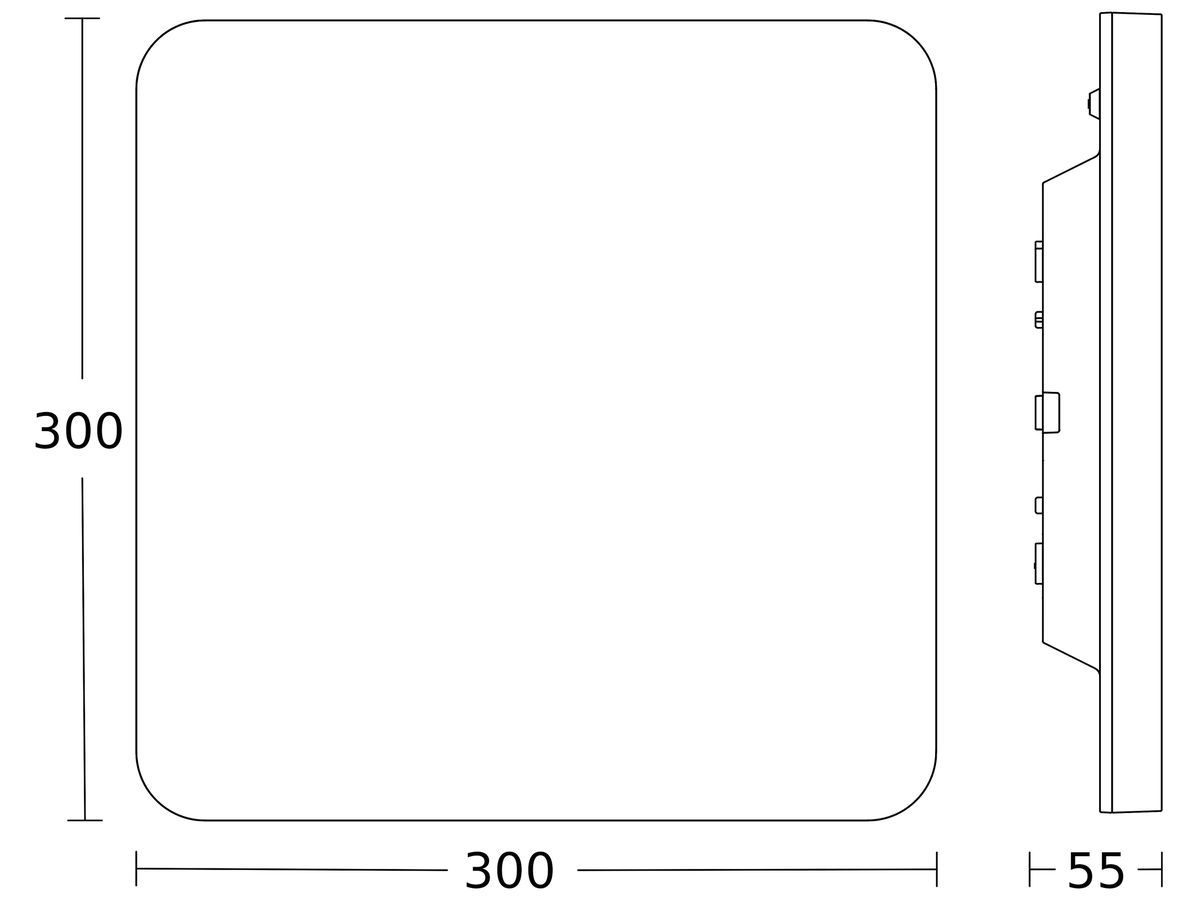 LED-Decken-/Wandleuchte RS PRO R20Q plus HF BT 16W 1970lm 840 300×300×52 IP40