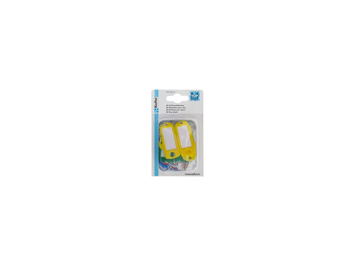 Kennzeichnungsanhänger Rieffel 8034 SB/20 22×55mm Kunststoff assortiert