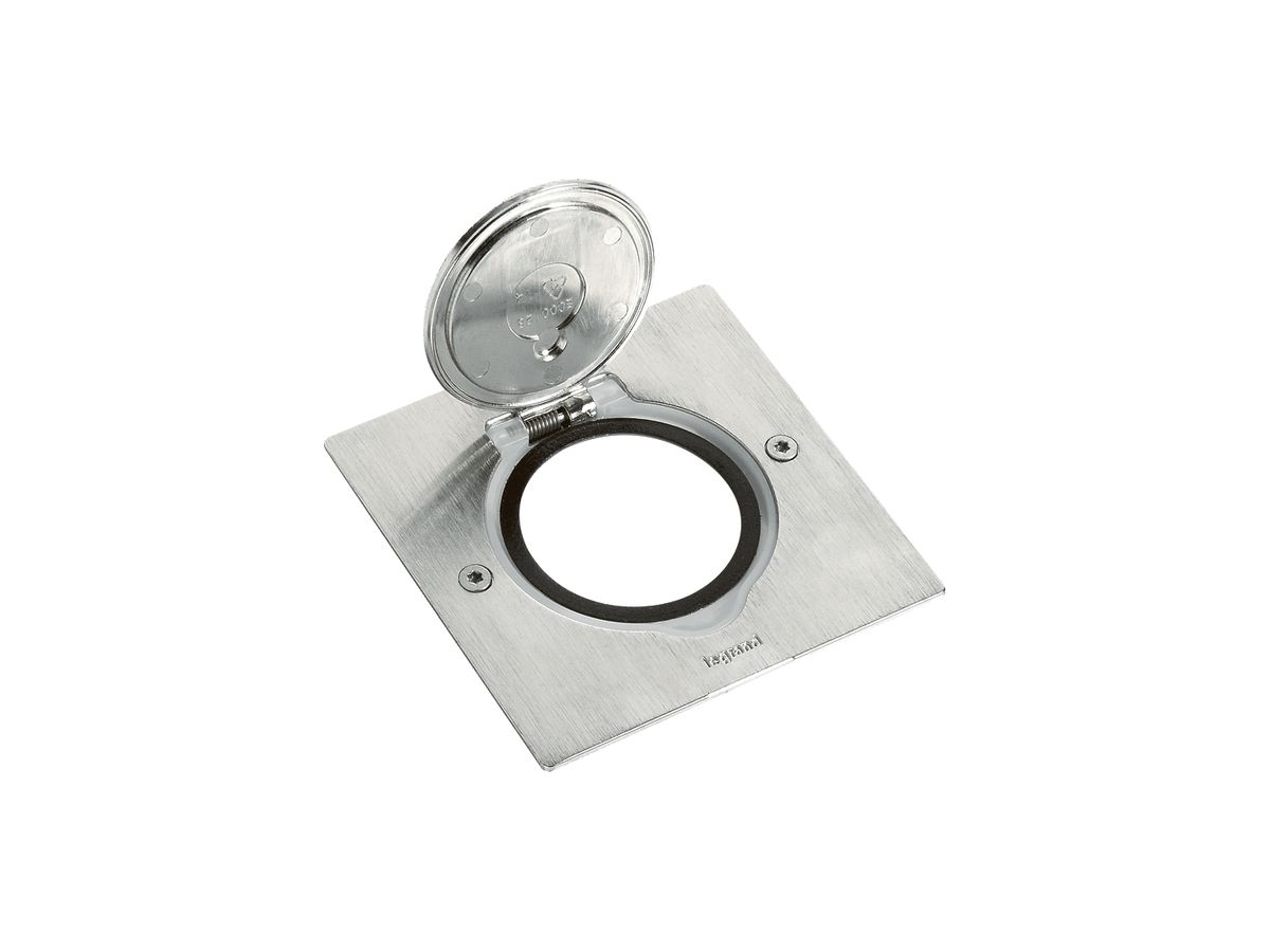 Montageset Legrand Platinum rund Zamak IP44 86×86mm Silber