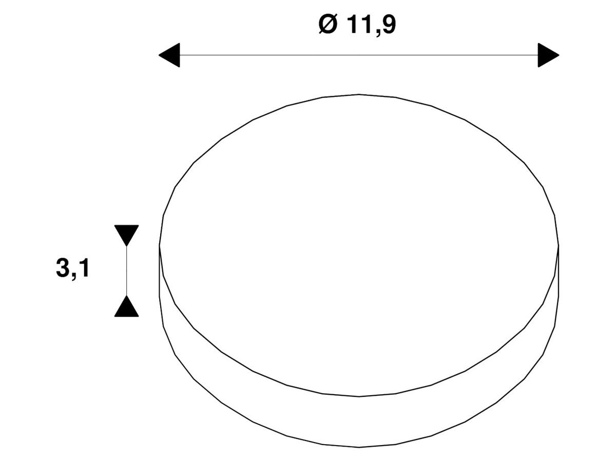 Punktauslass Universal SLV EUTRAC, Ø119×31mm silbergrau