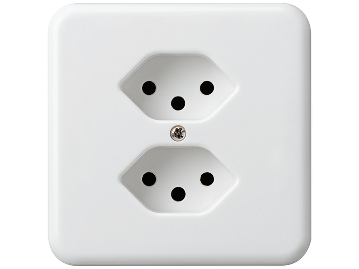 UP-Steckdose basico 2×Typ 13 weiss für BOMI
