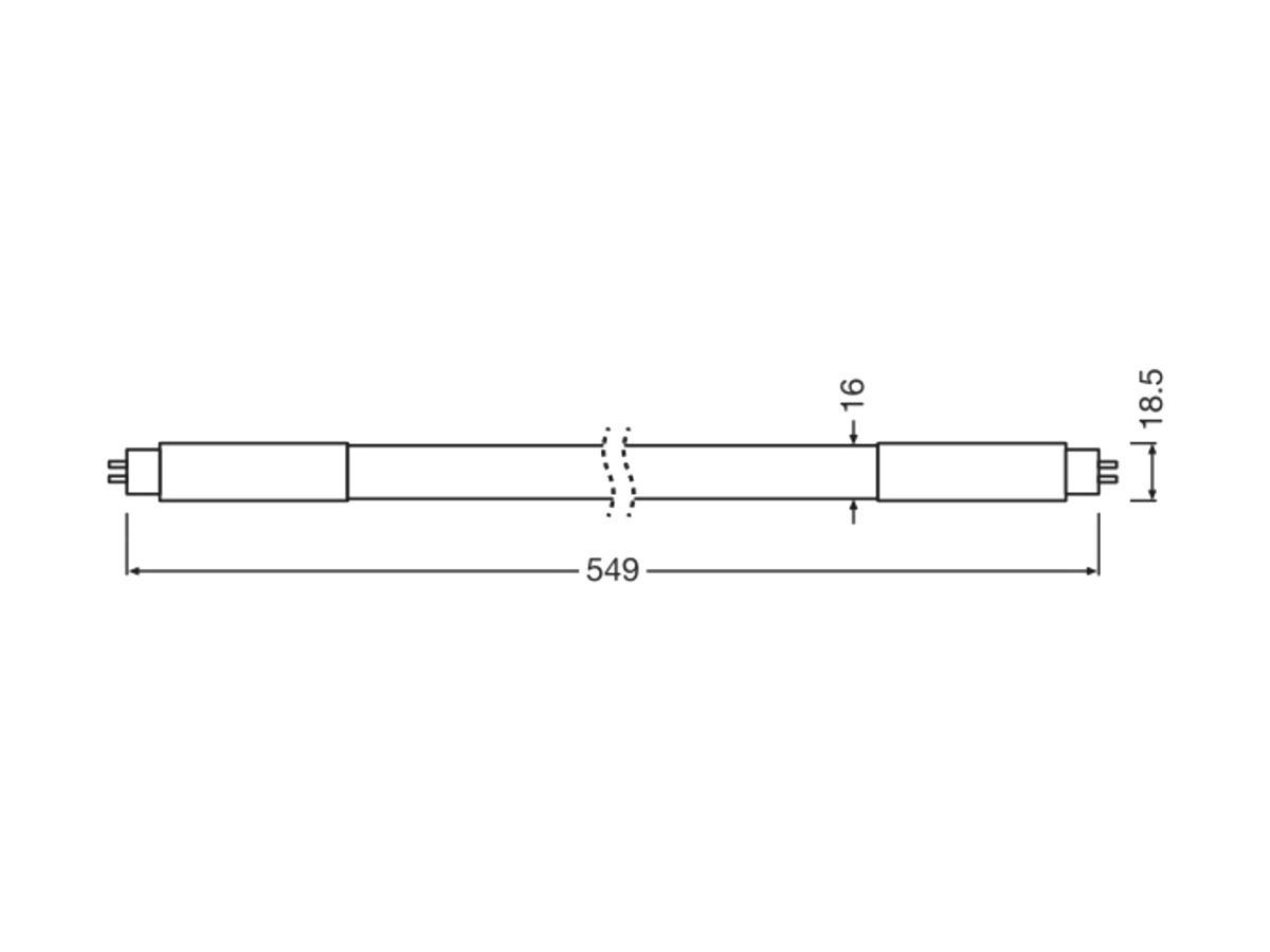 LED-Röhre LEDVANCE G5 40V 7W 1050lm 865 mattiert 549mm