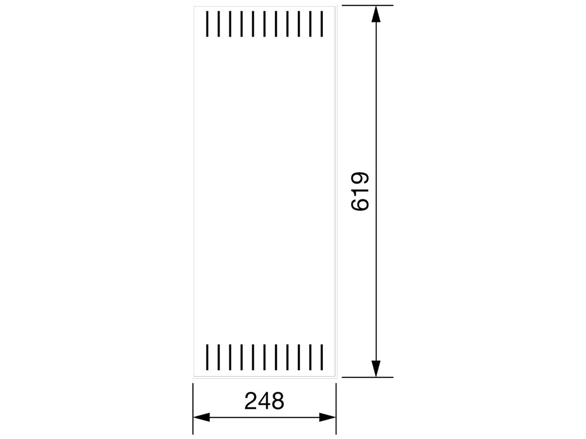 Tür links geschlitzt Hager univers 248×619×12mm IP3X weiss