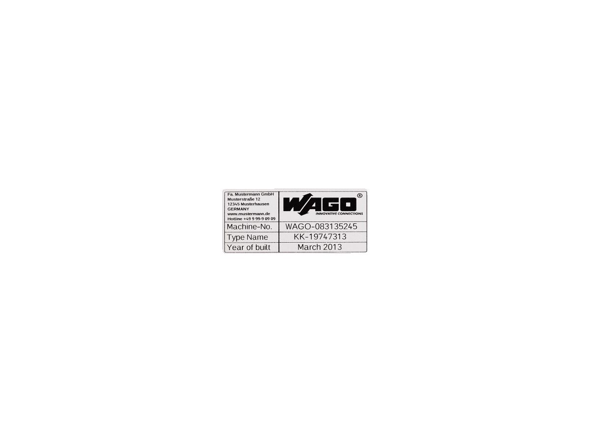 Typenschilder WAGO 44×99mm Rolle mit 500 Schilder, silber