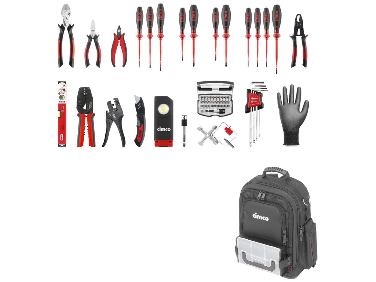 Werkzeugrucksack Cimco Ergo XL-30 Industry 33-tlg Koffer