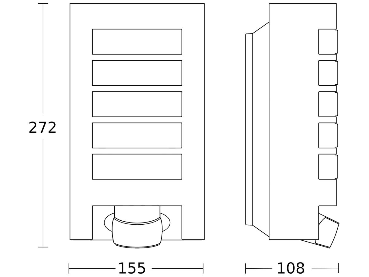 Wandleuchte Steinel L 12 PIR E27 60W IP44, anthrazit