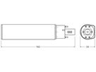 LED-Lampe LEDVANCE DULUX D/E26 G24q-3 10W 1100lm 6500K mattiert 120° 163mm