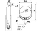 Schnellverleger BET 2056 U-Fuss Kunststoff 76…82mm 1×Kabel Stahl tfZn