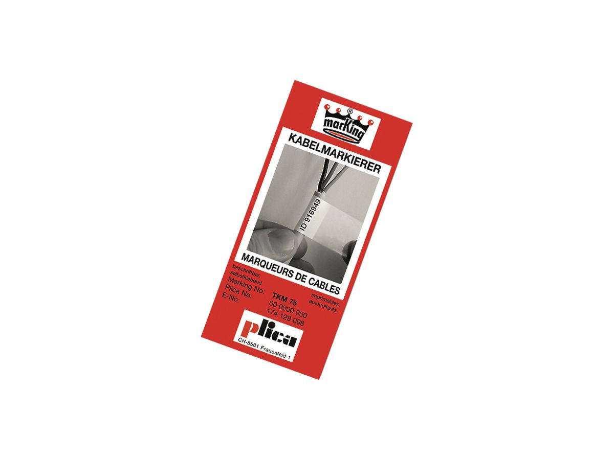 Kabelmarkierer Heft 50×25mm weiss