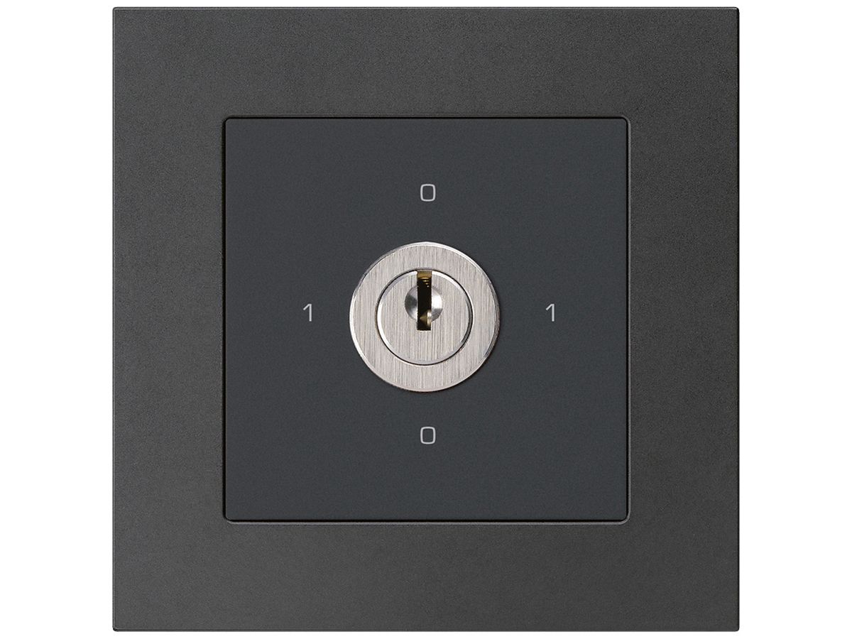 UP-Drehschalter kallysto.pro 0/2L schwarz mit Schloss Kaba 8