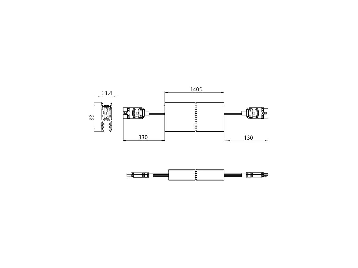 LED-Pendelleuchte (System) Sylvania Onetrack Joiner 34.5W 2600lm 940 DA 1.4m sz