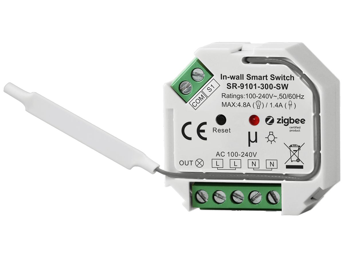 EB-RF-Schaltaktor SUNRICHER SR-9101 Zigbee 1-Kan 4.8A 100…240V 1×DI