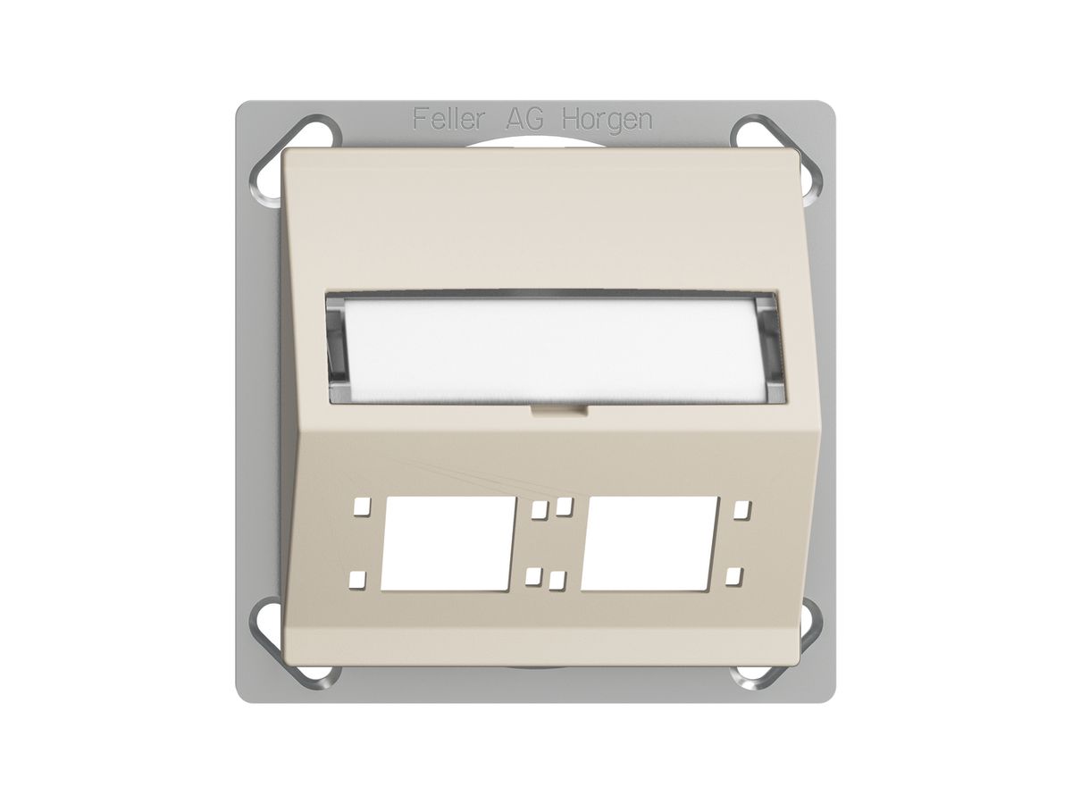 EB-Montageset EDIZIOdue FM.TE Schrägauslass 2×R&M Kat.6A/LC spezial, crema