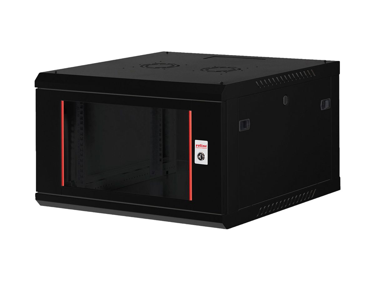 Wandgehäuse 19" ROLINE Basic Plus 600×379×600mm 6HE 1×Tür Stahl schwarz