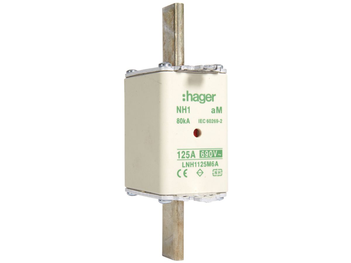 NH-Sicherung Hager DIN1 690VAC 125A aM Doppelkennmelder rostfrei