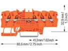 Durchgangs-Reihenklemme WAGO TOPJOB S 1.5mm² 18A 800V 1Etg×5P Ex orange