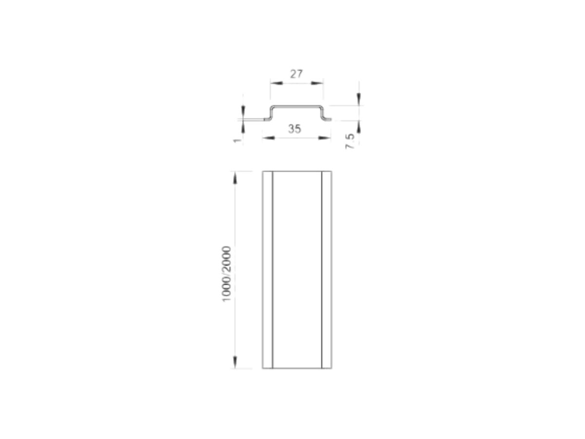 Hutschiene Bettermann 35×7.5mm gelb Ch L=2000mm