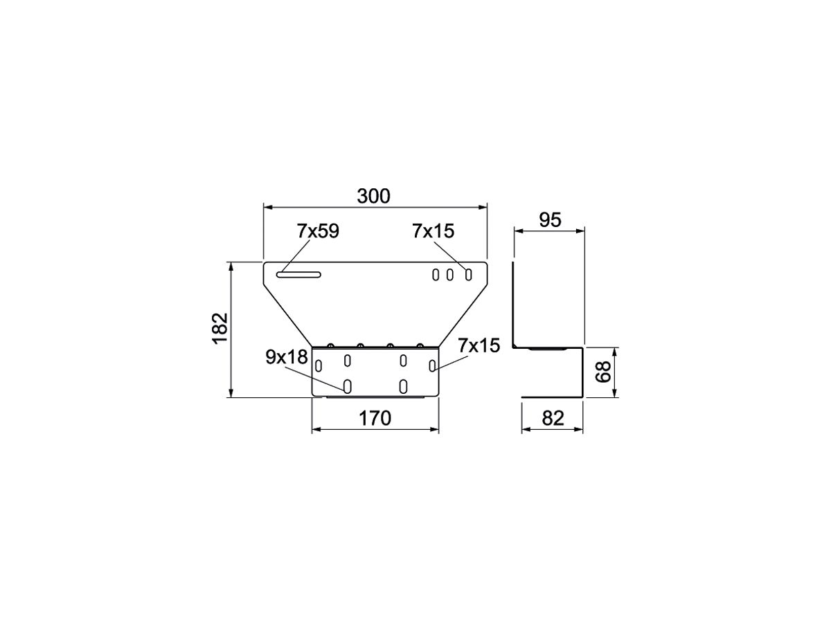 Montageplatte Bettermann FireBox für Kabeltragsysteme, Vorderseite, Stahl, DD