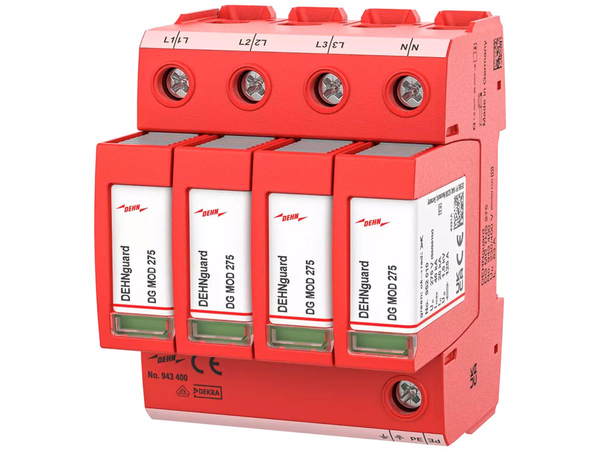 Überspannungsableiter DEHN/elvatec DEHNguard MD TN-S 4P 230V 125A 63A 4 TE