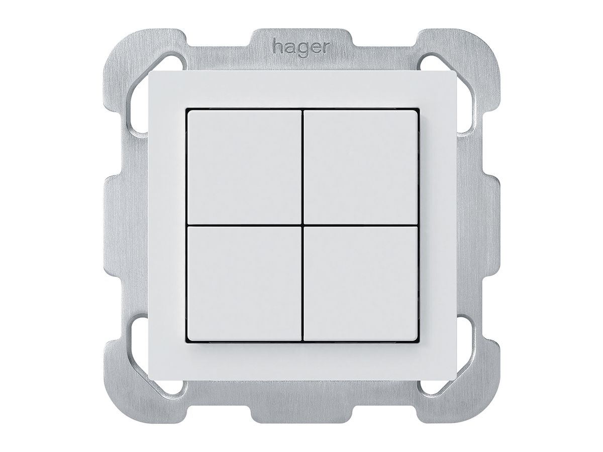 UP-KNX-Taster Hager BA kallysto B 4-fach 77×77mm weiss