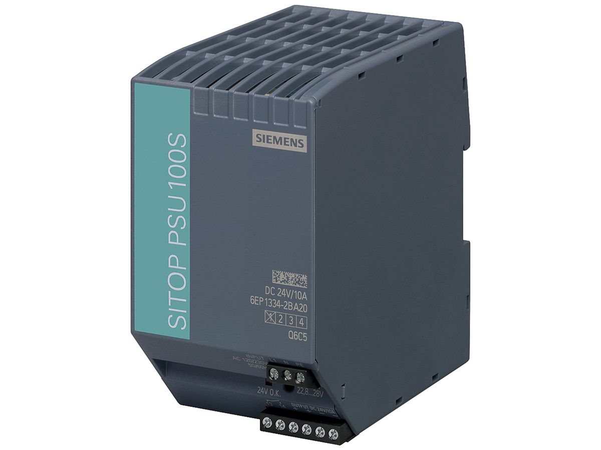 Stromversorgung Siemens SITOP PSU100S, IN:120/230VAC, OUT:24VDC/10A