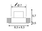 EB-LED-Downlight SLV PATTA-F, 12W 765lm 3000K eckig IP65 mattweiss