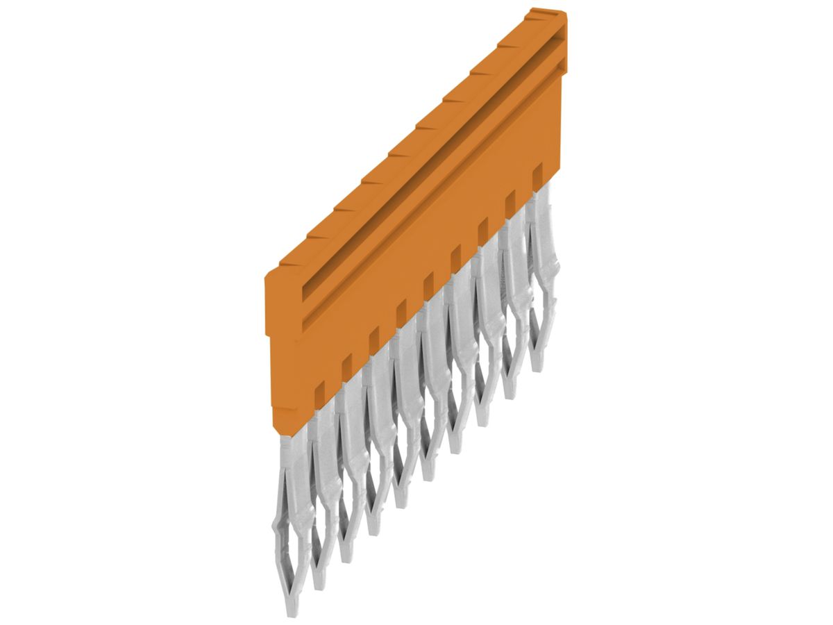 Querverbinder 10 Klemmen 32A 400V 6.1mm isoliert orange